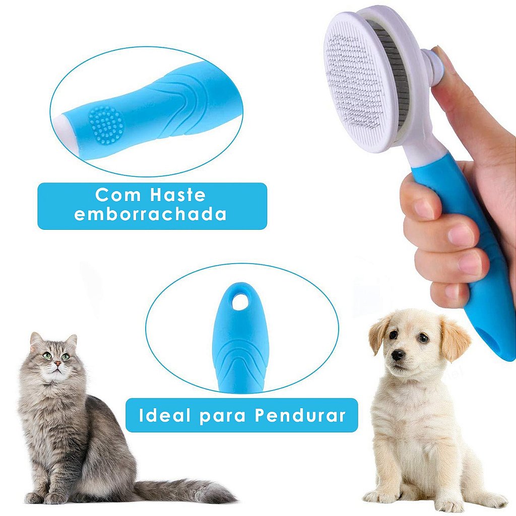 Escova Removedor Tira Pelos Pet Animais Gato Cachorro - Imagem 5